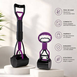 Recogedor de excrementos plegable GoldWalk para perros: compacto, higiénico y de una sola mano